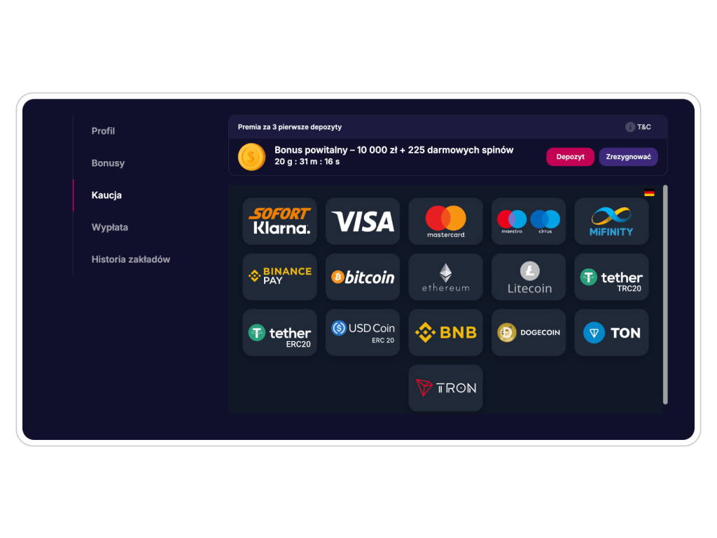 Metody płatności w NV Casino